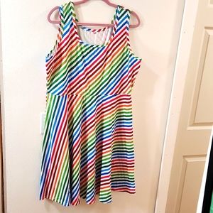 Rainbow striped dress